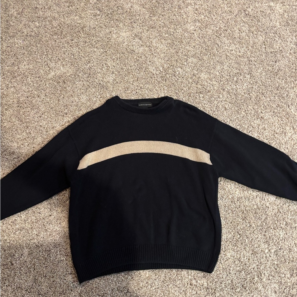 Croft & Barrow Men's Black Sweater with Tan Stripe